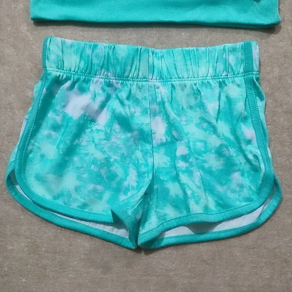 Cat & Jack Teal Tie-Dye Kids Pajama Set -B